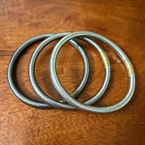 BudhaGirl Set of 3 Silver Metallic All Weather Bangles